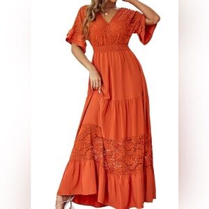 Gorgeous for Fall Orange XL Dress
